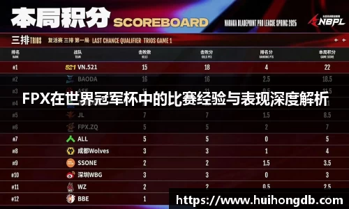 FPX在世界冠军杯中的比赛经验与表现深度解析